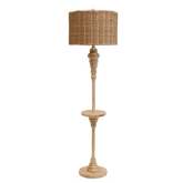 Natural Rattan Floor Lamp with Wooden Stand – Handcrafted Eco-Friendly Woven Light for Living Room or Bedroom Décor