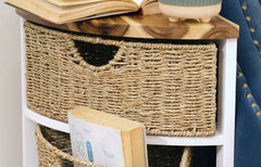 MDF/Wood Corner Cabinet with seagrass drawers