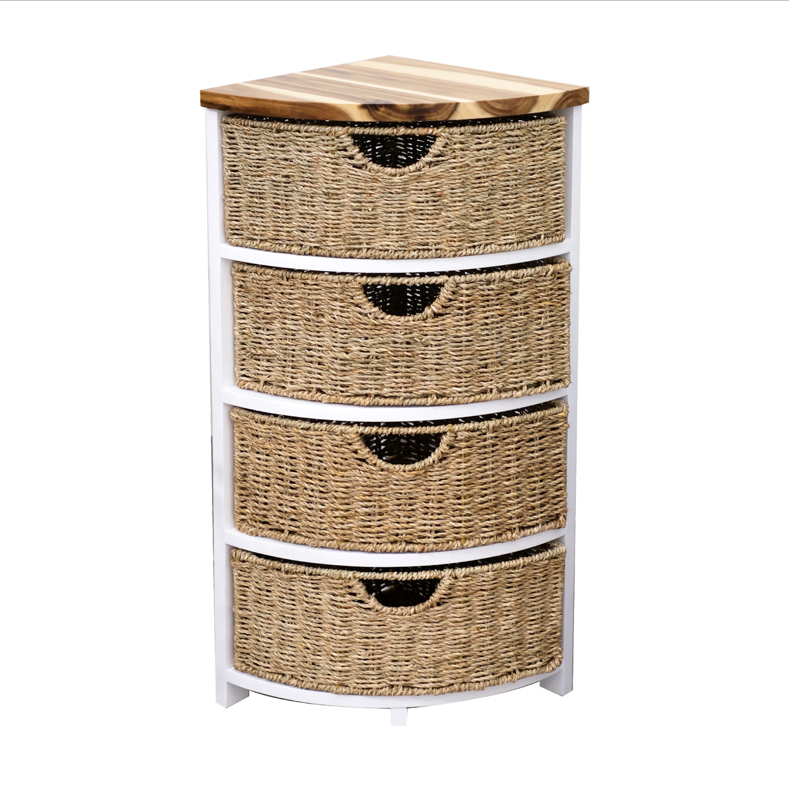 MDF/Wood Corner Cabinet with seagrass drawers